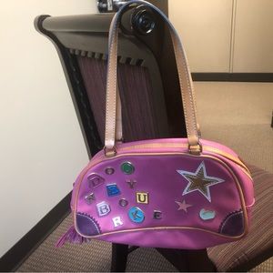 Vintage Y2K Dooney & Bourke purse, Lindsay Lohan collab, hot pink letters